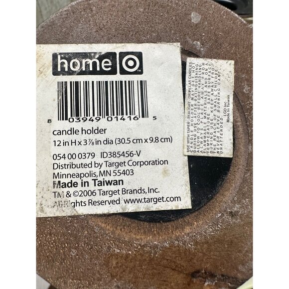 Vtg Mid Century Wooden Candlestick Holders Teak Color 12" & 10" Tall Set of 2 - Picture 4 of 9